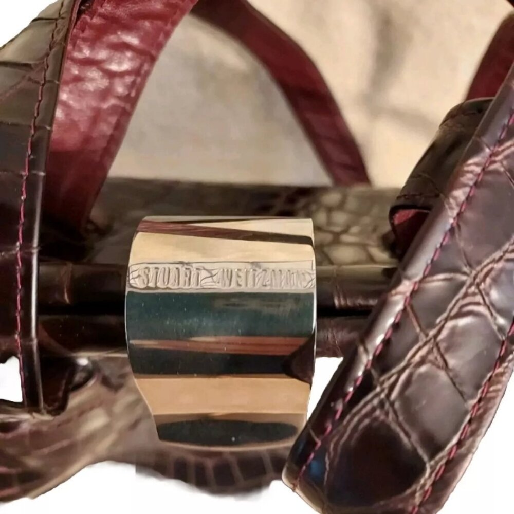 Stuart Weitzman Elegant Printed Reptile Purse - image 2